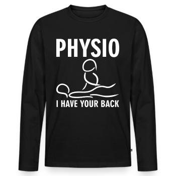 Physio Physiotherapist Physiotherapy - Men's Premium Organic Long Sleeve Shirt - black - Front - Nico (187cm)