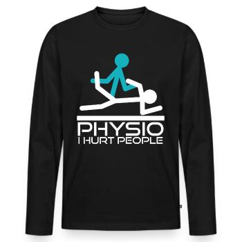 Physio Joke Physiotherapy Cracking - Männer Premium Bio Langarmshirt - Schwarz - Vorne - Nico (187cm)