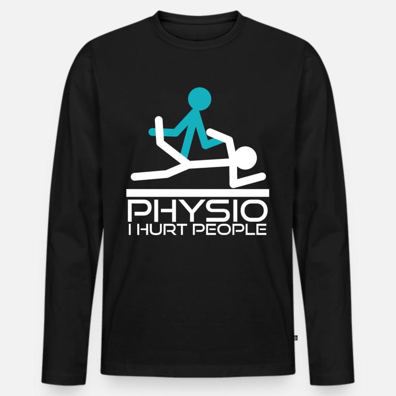 Physio Joke Physiotherapy Cracking - Männer Premium Bio Langarmshirt - Schwarz