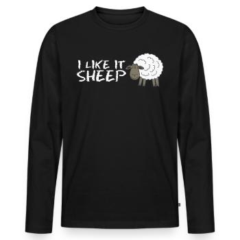 Sheep Shepherd Farmer Cheap - Men's Premium Organic Long Sleeve Shirt - black - Front - Nico (187cm)