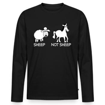 Sheep and and Horse - Männer Premium Bio Langarmshirt - Schwarz - Vorne - Nico (187cm)