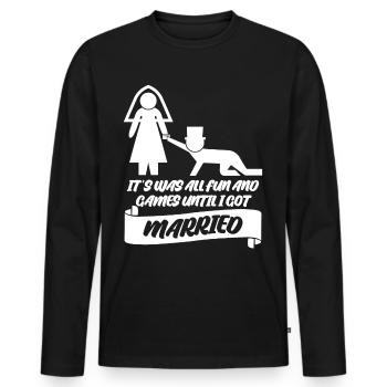Mariée Mariée Marié Meilleur Homme D’honneur - T-shirt manches longues Premium bio Homme - noir - Devant - Nico (187cm)