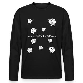 Sheep Joke - Men's Premium Organic Long Sleeve Shirt - black - Front - Nico (187cm)