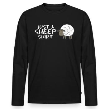 Moutons fermiers bon marché - T-shirt manches longues Premium bio Homme - noir - Devant - Nico (187cm)