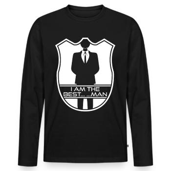 Best Man Groomsmen Bride Groom - Männer Premium Bio Langarmshirt - Schwarz - Vorne - Nico (187cm)