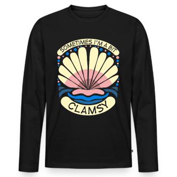 Coquillages maladroits Palourdes Coquillages Palourde - T-shirt manches longues Premium bio Homme - noir - Devant - Nico (187cm)