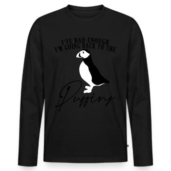 Puffins Puffin - Männer Premium Bio Langarmshirt - Schwarz - Vorne - Nico (187cm)