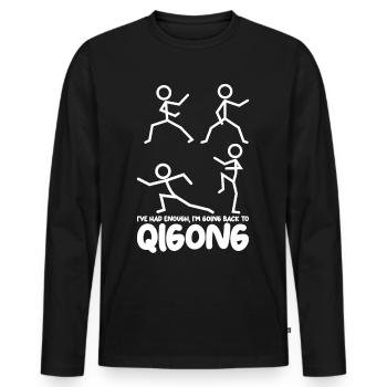 Qi Gong Karate Thai Chi Chigong Qigong - Männer Premium Bio Langarmshirt - Schwarz - Vorne - Nico (187cm)