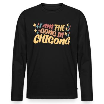 Qigong Qi Gong Thai Chi Chigong - Männer Premium Bio Langarmshirt - Schwarz - Vorne - Nico (187cm)
