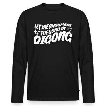 Chigong Qigong Qi Gong Thai Chi - Männer Premium Bio Langarmshirt - Schwarz - Vorne - Nico (187cm)
