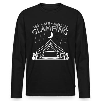 Tente Glamping Camping Randonnée - T-shirt manches longues Premium bio Homme - noir - Devant - Nico (187cm)