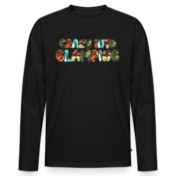Glamping Tente Camping-car Camping-car - T-shirt manches longues Premium bio Homme - noir - Devant - Nico (187cm)