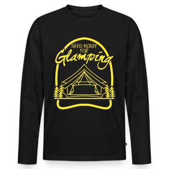 Camping, Glamping, Camping-car, Camping-car, Camping-car - T-shirt manches longues Premium bio Homme - noir - Devant - Nico (187cm)