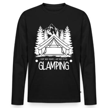 Glamping Camping Tente Randonnée Camping-car - T-shirt manches longues Premium bio Homme - noir - Devant - Nico (187cm)
