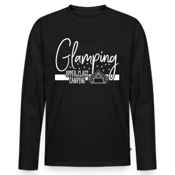 Tente Glamping Camping Randonnée Camping-car - T-shirt manches longues Premium bio Homme - noir - Devant - Nico (187cm)