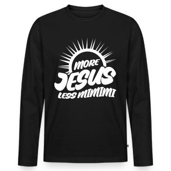 Bible croisée Jésus-Christ christianisme - T-shirt manches longues Premium bio Homme - noir - Devant - Nico (187cm)