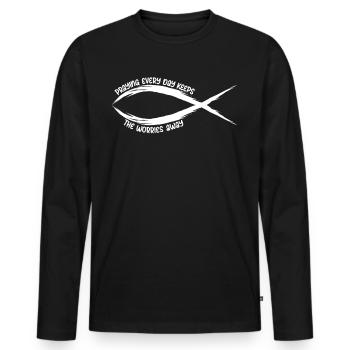 Jesus Christ Christianity Bible Praying - Männer Premium Bio Langarmshirt - Schwarz - Vorne - Nico (187cm)