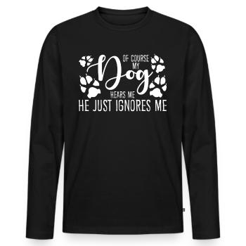 Shepherd Dogs Shepherd White - Men's Premium Organic Long Sleeve Shirt - black - Front - Nico (187cm)