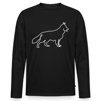 White Shepherd Dog German Shepherd - Men's Premium Organic Long Sleeve Shirt - black - Front - Nico (187cm)