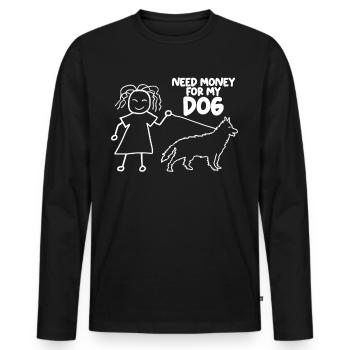 Dogs Dog German Shepherd White Shepherd - Men's Premium Organic Long Sleeve Shirt - black - Front - Nico (187cm)