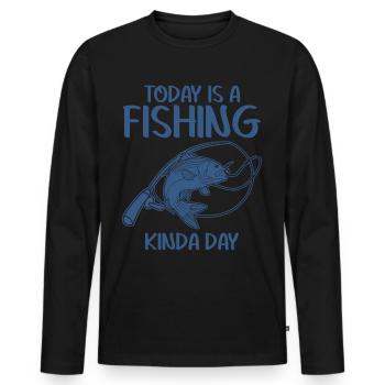 Canne à pêche Pike Fisherman Moorer Fish - T-shirt manches longues Premium bio Homme - noir - Devant - Nico (187cm)