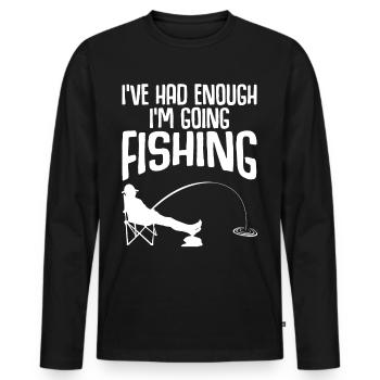 Canne à pêche Fisherman Pike Fish - T-shirt manches longues Premium bio Homme - noir - Devant - Nico (187cm)