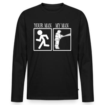 Firefighter Fire Brigade Fire Engine - Männer Premium Bio Langarmshirt - Schwarz - Vorne - Nico (187cm)