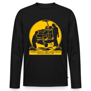 Road Maintenance Road Builders Road Construction - Men's Premium Organic Long Sleeve Shirt - black - Front - Nico (187cm)