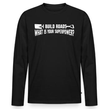 Road Maintenance Road Keeper Roadbuilder - Men's Premium Organic Long Sleeve Shirt - black - Front - Nico (187cm)