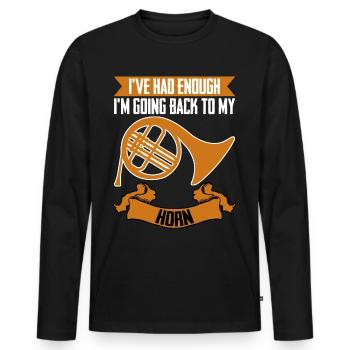 Cor français Cuivres - T-shirt manches longues Premium bio Homme - noir - Devant - Nico (187cm)