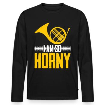 Orchestre de cuivres de cor français - T-shirt manches longues Premium bio Homme - noir - Devant - Nico (187cm)