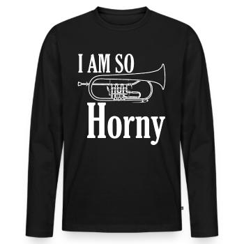 Bugle Orchestre Cuivres - T-shirt manches longues Premium bio Homme - noir - Devant - Nico (187cm)