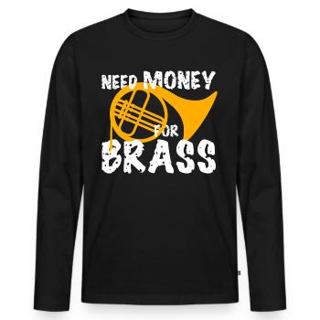 French Horn Orchestra - Men's Premium Organic Long Sleeve Shirt - black - Front - Nico (187cm)