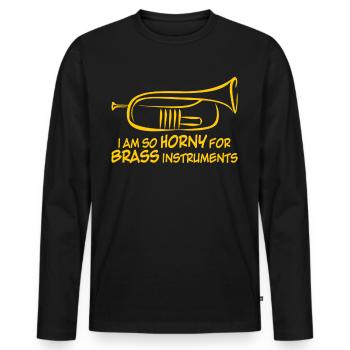 Orchestre de bugles - T-shirt manches longues Premium bio Homme - noir - Devant - Nico (187cm)