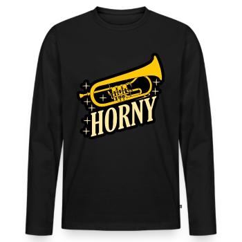 Orchestra Flugelhorn Brass Instrument - Men's Premium Organic Long Sleeve Shirt - black - Front - Nico (187cm)