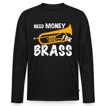 Orchestre de bugles - T-shirt manches longues Premium bio Homme - noir - Devant - Nico (187cm)