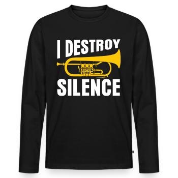 Flugelhorn Orchestra Brass Music - Men's Premium Organic Long Sleeve Shirt - black - Front - Nico (187cm)