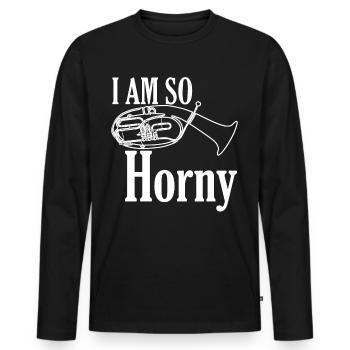 Cor ténor - T-shirt manches longues Premium bio Homme - noir - Devant - Nico (187cm)