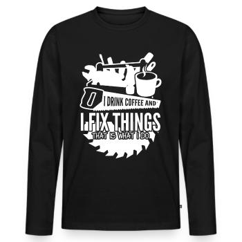 Atelier de bricolage Bricolage Bricolage Bricolage - T-shirt manches longues Premium bio Homme - noir - Devant - Nico (187cm)