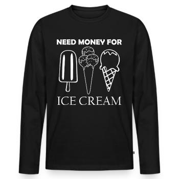 Icecream Ice Cream Cup Summer - Männer Premium Bio Langarmshirt - Schwarz - Vorne - Nico (187cm)