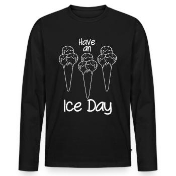 Summer Ice Cream Cup Icecream - Männer Premium Bio Langarmshirt - Schwarz - Vorne - Nico (187cm)