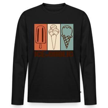 Ice Cream Summer - Männer Premium Bio Langarmshirt - Schwarz - Vorne - Nico (187cm)