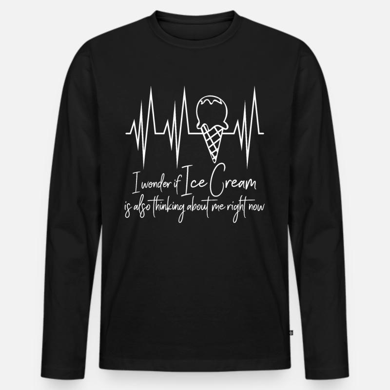 Ice Cream Cup - Männer Premium Bio Langarmshirt - Schwarz