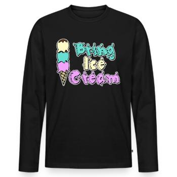 Ice Cream Cup Icecream - Männer Premium Bio Langarmshirt - Schwarz - Vorne - Nico (187cm)