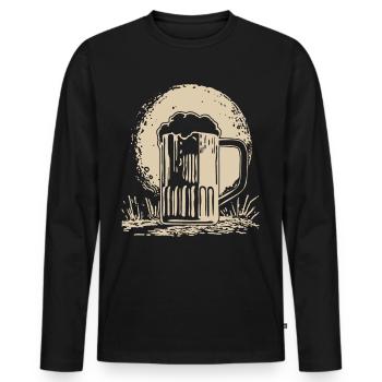 Beer Brewing Moon Home Brewery - Men's Premium Organic Long Sleeve Shirt - black - Front - Nico (187cm)
