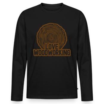 Travail du bois Bois de chauffage Bois de bûcheron - T-shirt manches longues Premium bio Homme - noir - Devant - Nico (187cm)