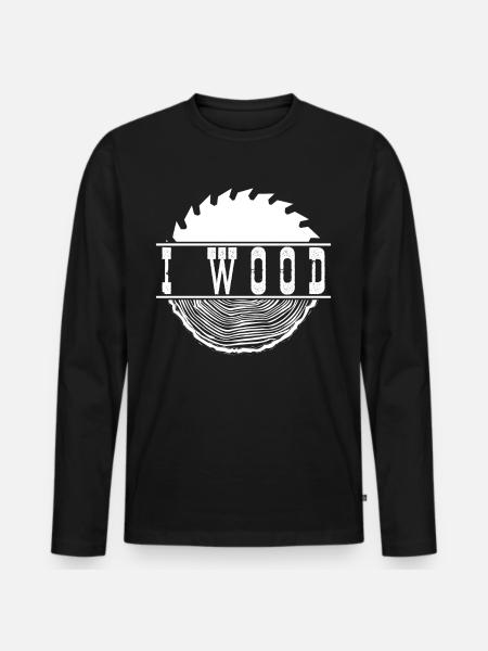 Wood Saw Furniture Workshop Woodworking - Männer Premium Bio Langarmshirt - Schwarz