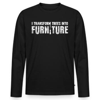 Wood Woodworking Workshop - Men's Premium Organic Long Sleeve Shirt - black - Front - Nico (187cm)