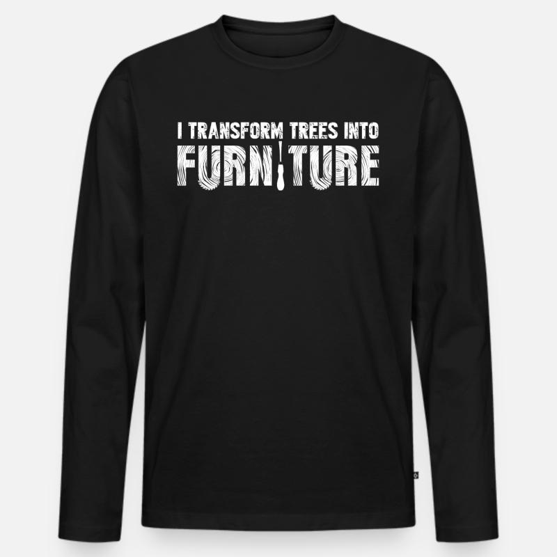 Wood Woodworking Workshop - Männer Premium Bio Langarmshirt - Schwarz
