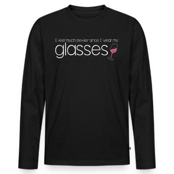 Red Wine Glasses Wine Drinker Vino - Männer Premium Bio Langarmshirt - Schwarz - Vorne - Nico (187cm)